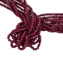Handmade 2x4mm Faceted Natural Red Ruby Jade Beads Strand 15" Bracelet DIY