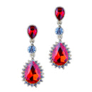 Fashionable Women Girls Ladies Crystal Teardrop Earrings Wedding Party Jewelry Red