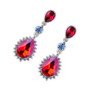 Fashionable Women Girls Ladies Crystal Teardrop Earrings Wedding Party Jewelry Red
