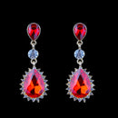 Fashionable Women Girls Ladies Crystal Teardrop Earrings Wedding Party Jewelry Red