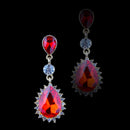 Fashionable Women Girls Ladies Crystal Teardrop Earrings Wedding Party Jewelry Red