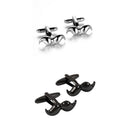 Fashion Mustache Shirt Cuff links Gentlemen Jewelry Gift Metallic Black