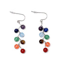 7 Chakra Colorful Gemstone Beads Dangle Fish Hook Earrings Meditation Yoga Reiki Healing Lady Jewelry