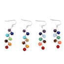 7 Chakra Colorful Gemstone Beads Dangle Fish Hook Earrings Meditation Yoga Reiki Healing Lady Jewelry