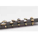 6 Pairs Women Lady Retro Multi-color Crystal Rhinestone Ear Stud Earrings