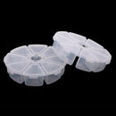 2 Pieces/ Pack 8 Slots Compartment Mini Round Plastic Storage Box Earring Ear Studs Loose Beads Jewelry Container