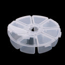 2 Pieces/ Pack 8 Slots Compartment Mini Round Plastic Storage Box Earring Ear Studs Loose Beads Jewelry Container
