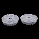 2 Pieces/ Pack 8 Slots Compartment Mini Round Plastic Storage Box Earring Ear Studs Loose Beads Jewelry Container