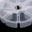 2 Pieces/ Pack 8 Slots Compartment Mini Round Plastic Storage Box Earring Ear Studs Loose Beads Jewelry Container