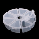 2 Pieces/ Pack 8 Slots Compartment Mini Round Plastic Storage Box Earring Ear Studs Loose Beads Jewelry Container