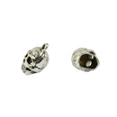 10 Pieces Tibetan Silver 3D Halloween Skeleton Hollow Skull Head Pendant