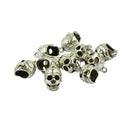 10 Pieces Tibetan Silver 3D Halloween Skeleton Hollow Skull Head Pendant