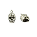 10 Pieces Tibetan Silver 3D Halloween Skeleton Hollow Skull Head Pendant