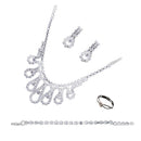Wedding Bride Necklace Earrings Crystal Bracelet Rings Fashion Jewelry Sets