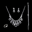 Wedding Bride Necklace Earrings Crystal Bracelet Rings Fashion Jewelry Sets