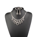 Wedding Bride Necklace Earrings Crystal Bracelet Rings Fashion Jewelry Sets