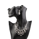Wedding Bride Necklace Earrings Crystal Bracelet Rings Fashion Jewelry Sets