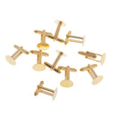 10 Pieces Wholesale Mens Jewelry Cuff Links Shirt DIY Cufflinks Glue Pads Gold Tone