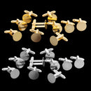 10 Pieces Wholesale Mens Jewelry Cuff Links Shirt DIY Cufflinks Glue Pads Gold Tone