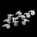 Mens Brass Cuff Links Wedding Party Shirt Cufflinks Silver 10-pieces