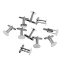 Mens Brass Cuff Links Wedding Party Shirt Cufflinks Silver 10-pieces
