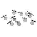 Mens Brass Cuff Links Wedding Party Shirt Cufflinks Silver 10-pieces