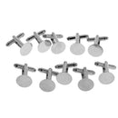 Mens Brass Cuff Links Wedding Party Shirt Cufflinks Silver 10-pieces