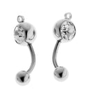 10 Pieces Wholesale Steel Navel Belly Button Ring Barbell Clear Crystal Ball Body Jewelry Lady Fashion