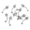 10 Pieces Wholesale Steel Navel Belly Button Ring Barbell Clear Crystal Ball Body Jewelry Lady Fashion