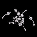 10 Pieces Wholesale Steel Navel Belly Button Ring Barbell Clear Crystal Ball Body Jewelry Lady Fashion