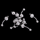 10 Pieces Wholesale Steel Navel Belly Button Ring Barbell Clear Crystal Ball Body Jewelry Lady Fashion