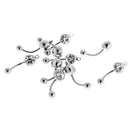 10 Pieces Wholesale Steel Navel Belly Button Ring Barbell Clear Crystal Ball Body Jewelry Lady Fashion