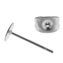 15 Pairs Stainless Steel Blank Flat Earrings Pin Post Stud Back Findings Lock Post Pad Jewelry Findings Crafts