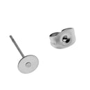 15 Pairs Stainless Steel Blank Flat Earrings Pin Post Stud Back Findings Lock Post Pad Jewelry Findings Crafts