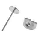 15 Pairs Stainless Steel Blank Flat Earrings Pin Post Stud Back Findings Lock Post Pad Jewelry Findings Crafts