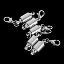 5 Sets Silver Plated Brass Connector Mgnetic Clasps Jewelry Findings 13x7mm