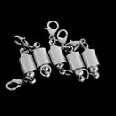 5 Sets Silver Plated Brass Connector Mgnetic Clasps Jewelry Findings 13x7mm