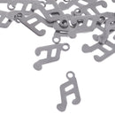 50pcs Antique Silver Stainless 10x5mm Music Note DIY Jewelry Making Pendant For Necklace Bracelet Charms Findings Craft