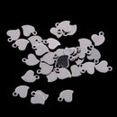 Pack of 50 Silver Love Heart Shape 10x7mm Stainless DIY Jewelry Pendant Handmade Necklace bracelet Earrings DIY Accessories