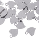 Pack of 50 Silver Love Heart Shape 10x7mm Stainless DIY Jewelry Pendant Handmade Necklace bracelet Earrings DIY Accessories