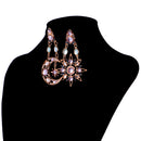 Fashion Jewerly Bling Hollow Chunky Earrings Stud Sun And Moon Rhinestone