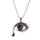 Blue Crystal Evil Eye Tear Pendant Choker Chunky Statement Chain Necklace