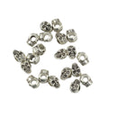 20 Pieces Tibetan Silver European Large Hole 3D Skull Halloween Spacer Beads