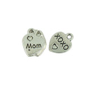 50 Pieces I love MOM XOXO Heart Charms DIY Making Mother's Day Jewelry DIY Necklace Bangle Accessories