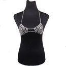 Stylish Gypsy Crystal Harness Bikini Bra Top Body Chain Necklace Jewelry