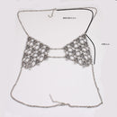 Stylish Gypsy Crystal Harness Bikini Bra Top Body Chain Necklace Jewelry