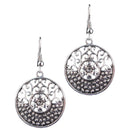 Women's Vintage Bohemian Ethnic Tibetan Silver Alloy Round Dangle Earrings
