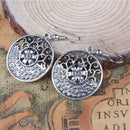 Women's Vintage Bohemian Ethnic Tibetan Silver Alloy Round Dangle Earrings