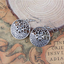 Women's Vintage Bohemian Ethnic Tibetan Silver Alloy Round Dangle Earrings