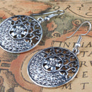 Women's Vintage Bohemian Ethnic Tibetan Silver Alloy Round Dangle Earrings